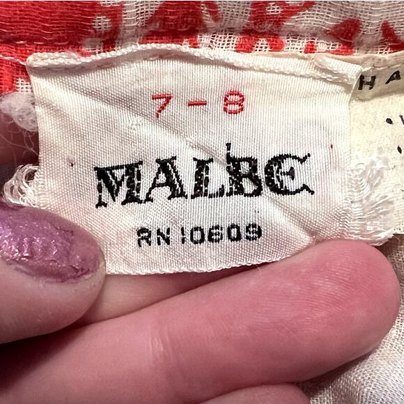 Retro 70s Malbe Maxi Skirt Vtg Sz 7 Bandana Print Red Green Primary Boho Hippy - Picture 8 of 14